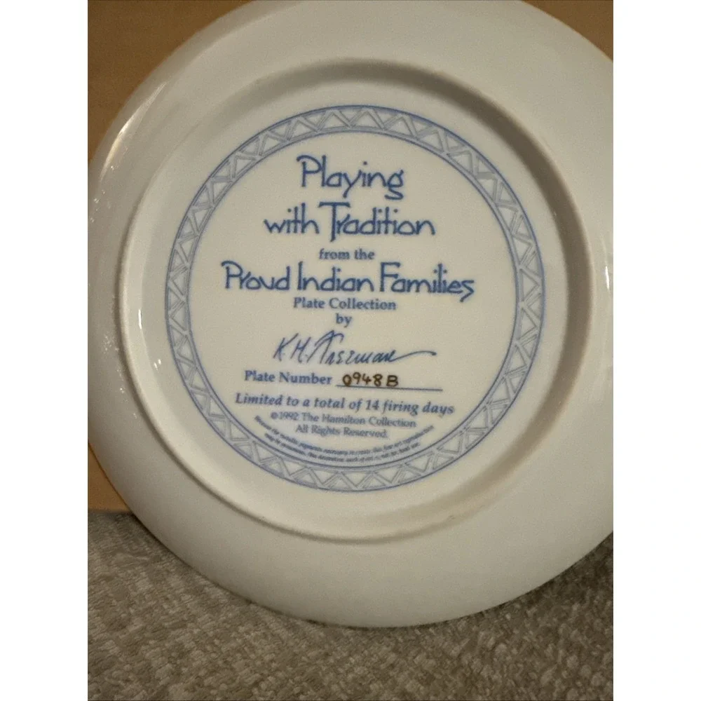 Playing with Tradition from Proud Indian Families 1992 Hamilton Mint‎ Plate